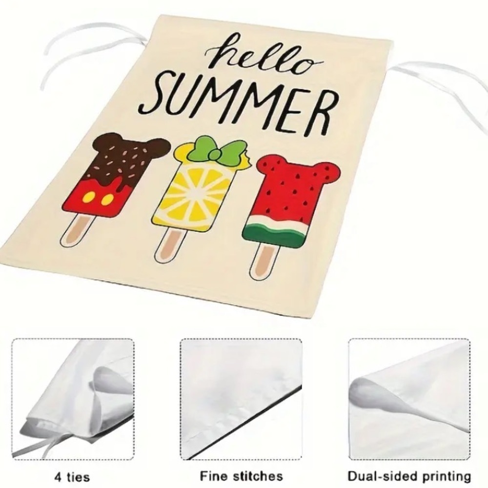 Hello Summer Mickey Mouse shaped popsicles outdoor flag - Picture 3 of 6